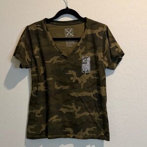 Camo V-Neck Tee